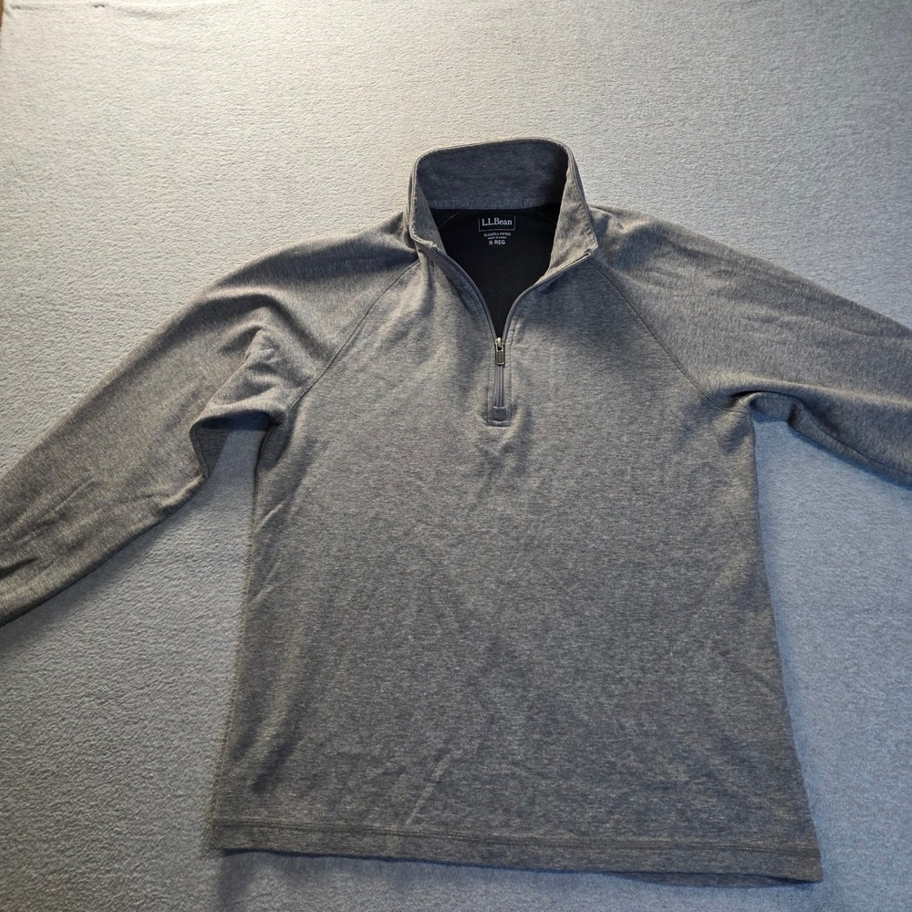 L.L.Bean 1/4 Zip Pullover Mens Small Regular Gray Slightly Fitted Outdoor Casual